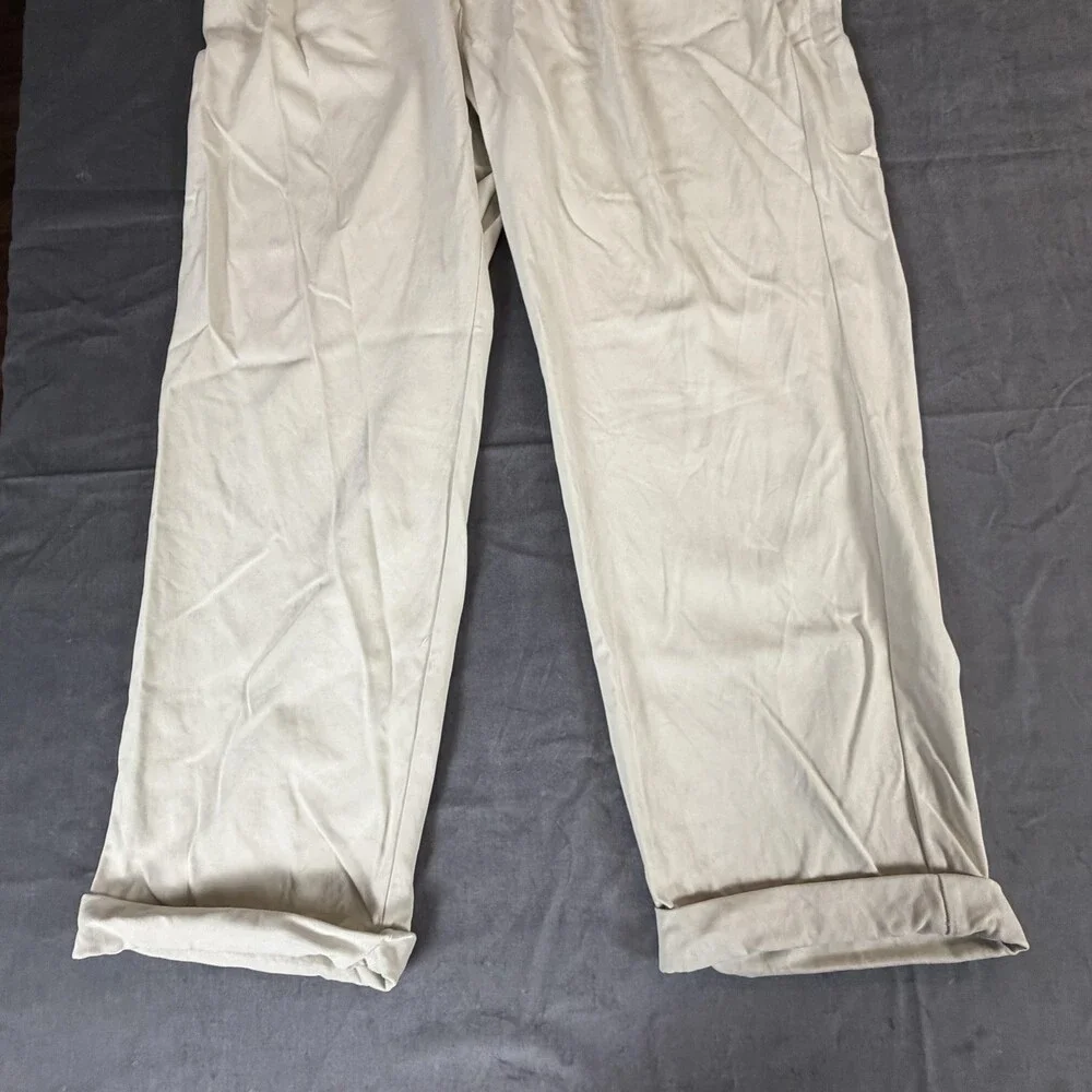 Tommy Bahama Dress Pants Mens 38x29 White 100% Silk Relax Pleated Straight Leg